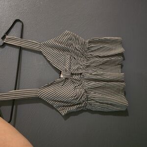 Striped Black and White Women's Tank Top